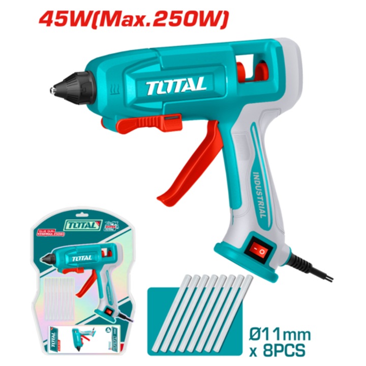 TOTAL Pistol de lipit la cald industrial, 45 W