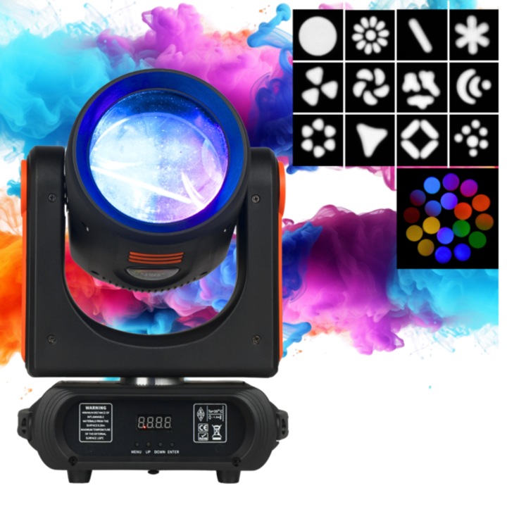 Glowica Ruchoma Beam Light4Me Orbeam 150W, 11 culori, efect stroboscop, 24,5x17,5x27cm, negru