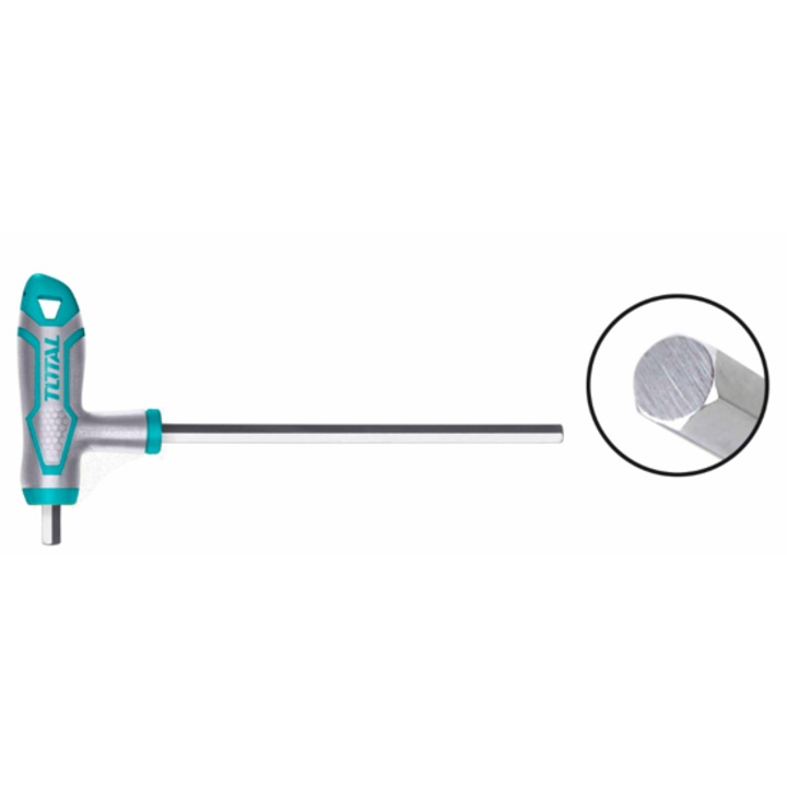 Cheie hexagonala in forma de T TOTAL Industrial, CrV, SW8 x 200 mm
