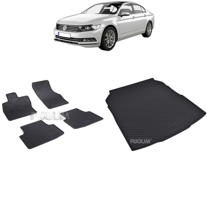Set Covorase Auto Si Tavita Portbagaj VOLKSWAGEN PASSAT B8 din 12.2014 - 12.2021, caroserie sedan