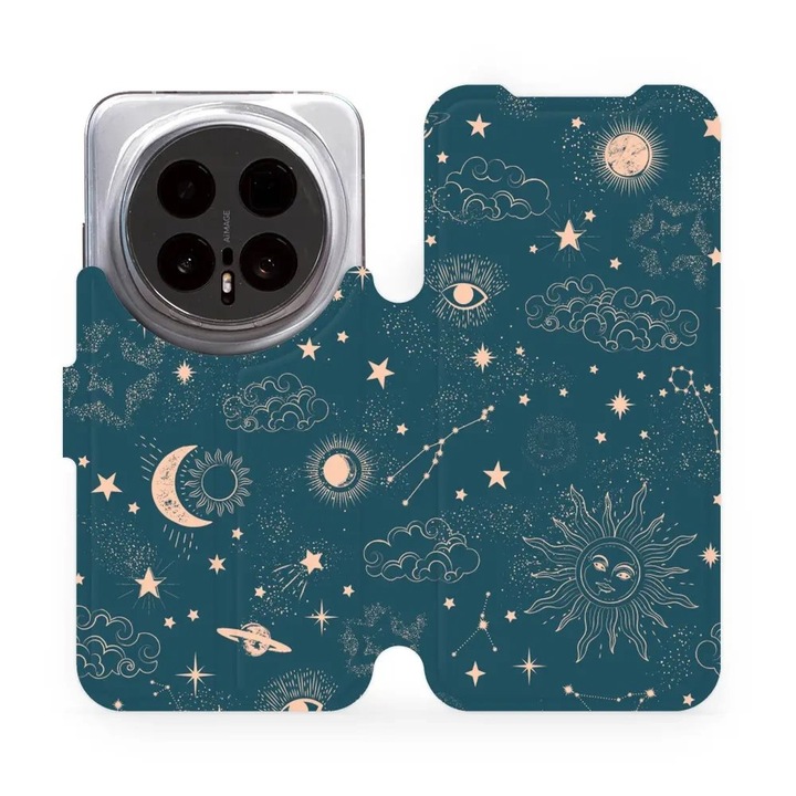 Калъф флип Mobiwear за телефон Honor Magic 8 Pro 5G, многоцветен дизайн, вградена стойка, магнитно затваряне