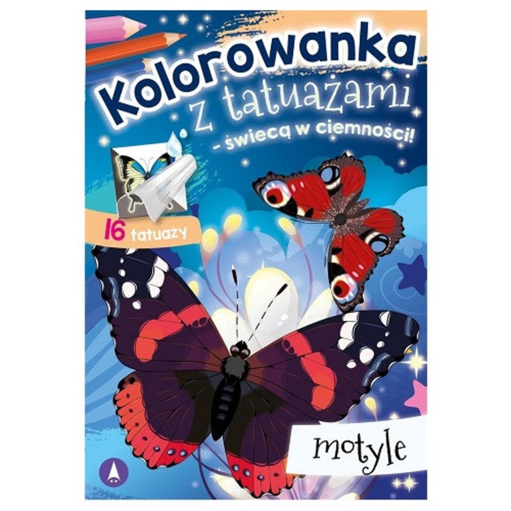 Tatuaje temporare, Motive fluturi, efect luminos in intuneric, set