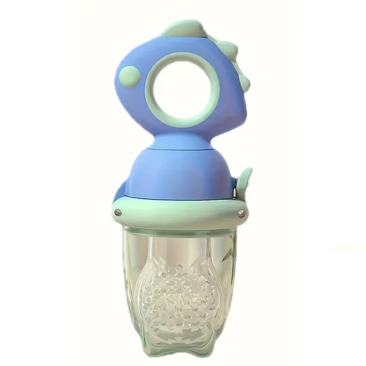 Fogzási cumi gyermekeknek, Optim Solution, élelmiszeripari szilikon, kék, 12.4x5.1x4.7 cm