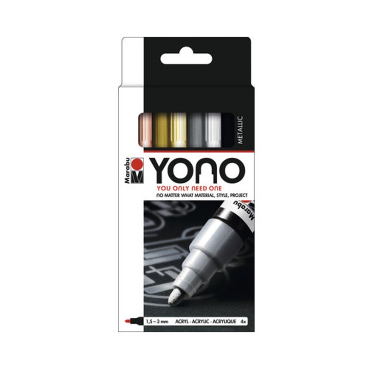 Marabu Yono 1,5-3 mm, 4 db-os fém marker szett