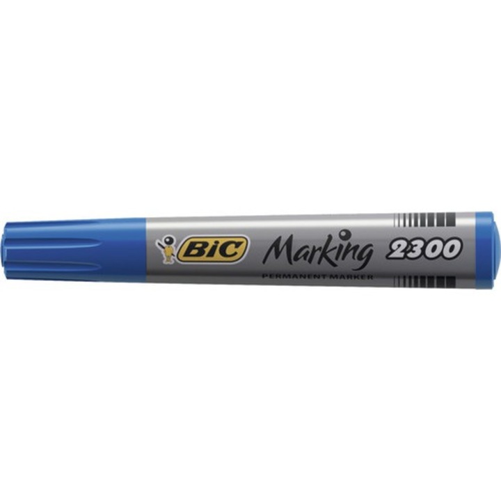 Перманентен маркер Bic 2300 син, скосен връх