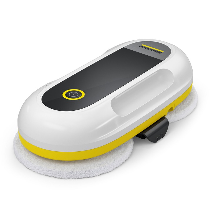 Robot pentru curatarea geamurilor si oglinzilor Karcher RCW 2 Extra+ *EU 1.269-213.0, 3300-5000 Pa, 0.33 m²/min, 70 ml rezervor detergent, tehnologie vacuum, senzori detectare a ramelor si obstacolelor, discuri rotative, alb