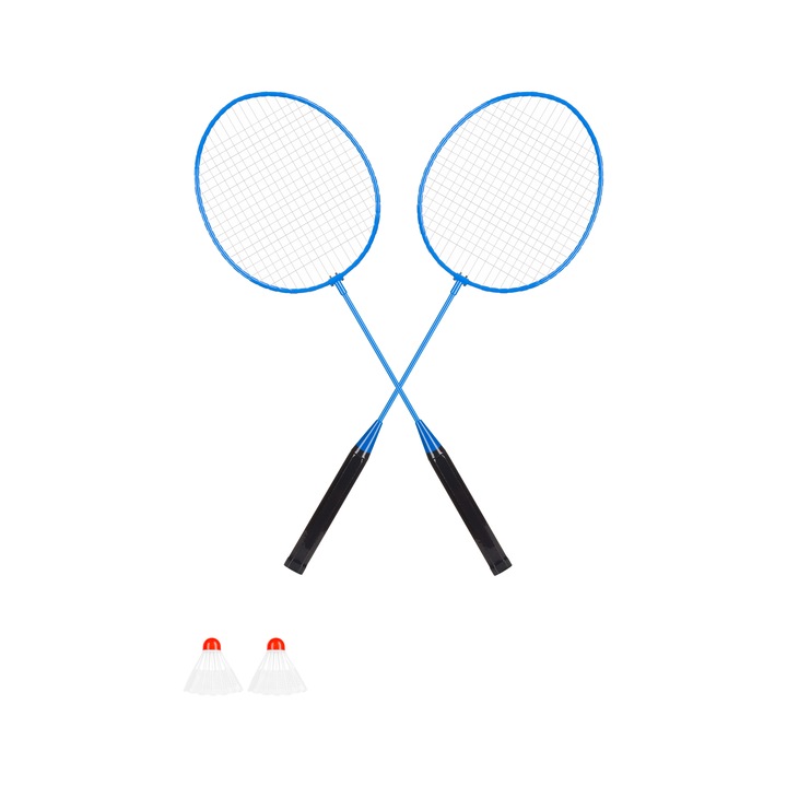 Set badminton RBA-4100, 2 rachete, 2 lotci, albastru, 62.5x20.5cm
