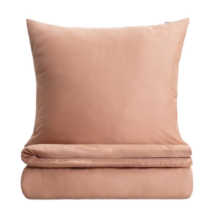 Ágynemű AVELIA, szatén viszkóz keverékkel, sötétbézs, 160x200 cm + 2*70x80 cm