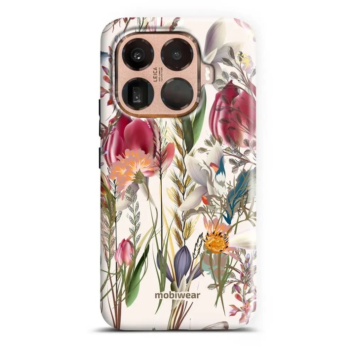 Carcasa rezistenta pentru telefon Xiaomi 15T Pro, Mobiwear Elite Pro, multicolor, material plastic si TPU, design cu flori