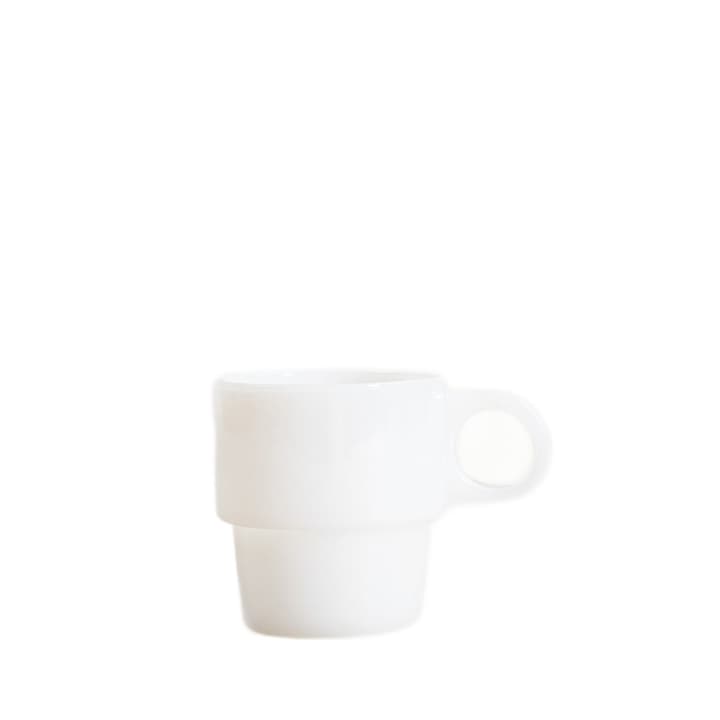 Pahar PALLORA cu maner din sticla mata alba 0,25 l HOMLA