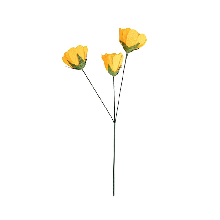 CARTA művirág ág, narancssárga, 41 cm, dekoratív, papírból