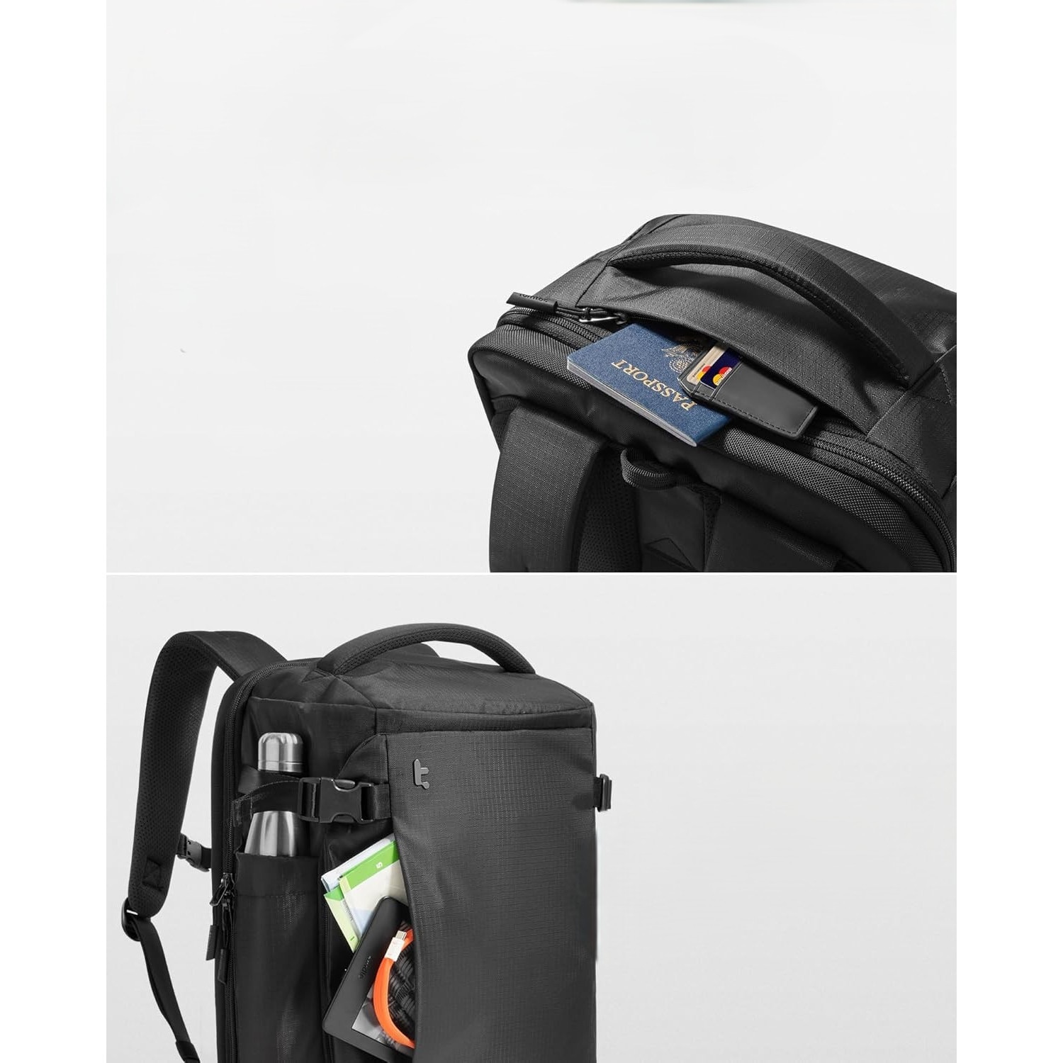 Rucsac Tomtoc 40L Travel Backpack, TSA Friendly, Waterproof, Laptop 17.3”, Hand Luggage pentru Barbati si Femei, Weekender & Daypack