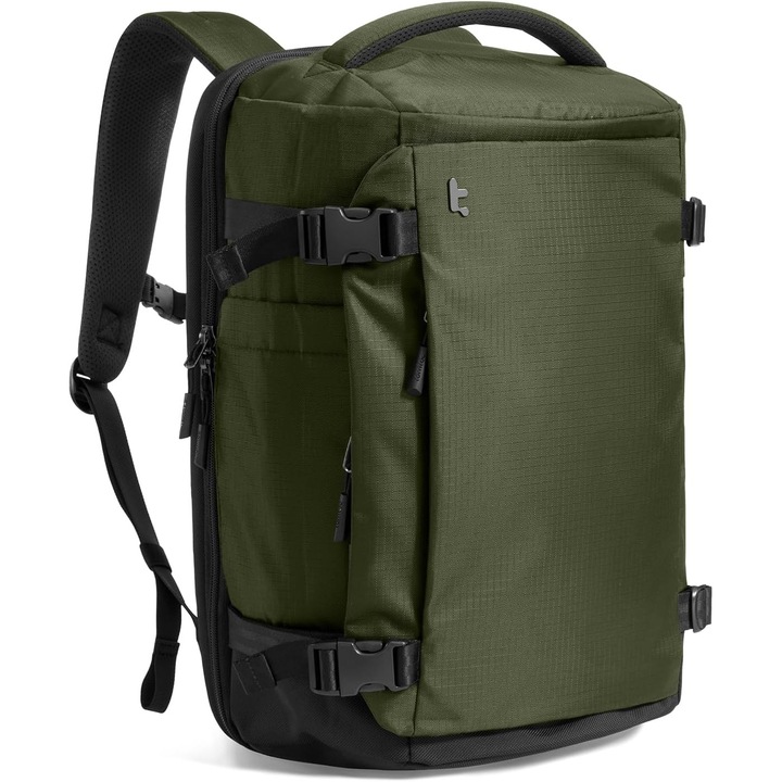 Rucsac de calatorie Tomtoc 40L, TSA Friendly, rezistent la apa, pentru laptop 17.3", pentru barbati si femei, ideal pentru avion si business