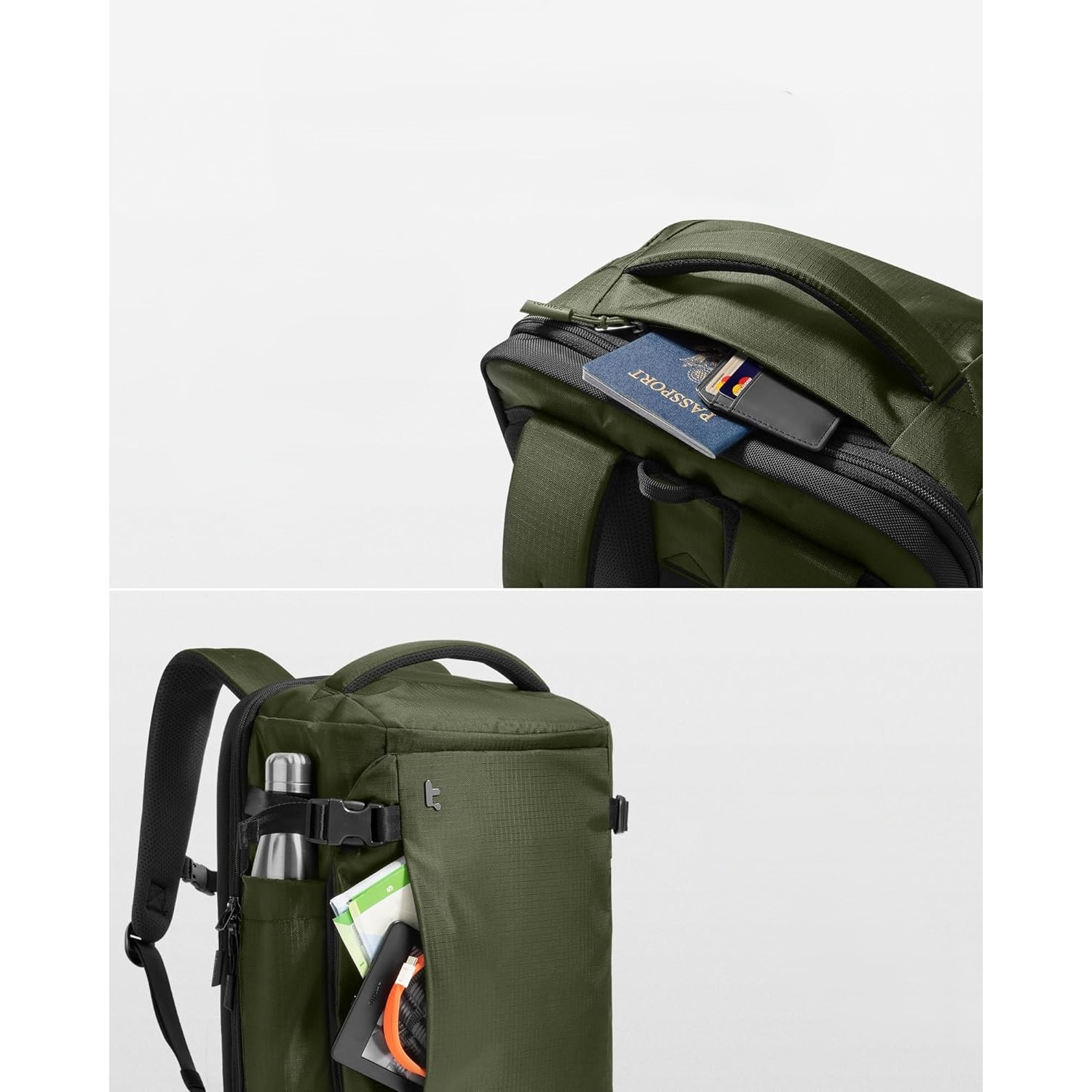 Rucsac de calatorie Tomtoc 40L, TSA Friendly, rezistent la apa, pentru laptop 17.3", pentru barbati si femei, ideal pentru avion si business