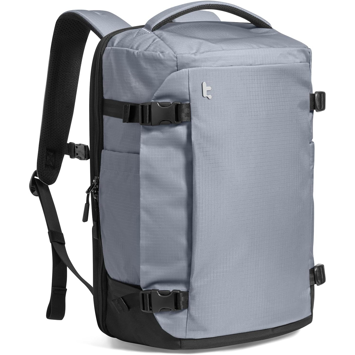 Rucsac de calatorie Tomtoc 40L Navigator-T66, TSA Friendly, pentru laptop 17.3”, rezistent la apa, Grey Ripstop, bagaj de mana avion