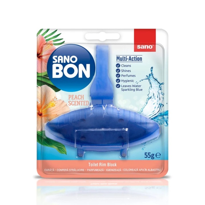 Sano Bon Blue Peach Multi-Action WC illatosító, szilárd, 55 g