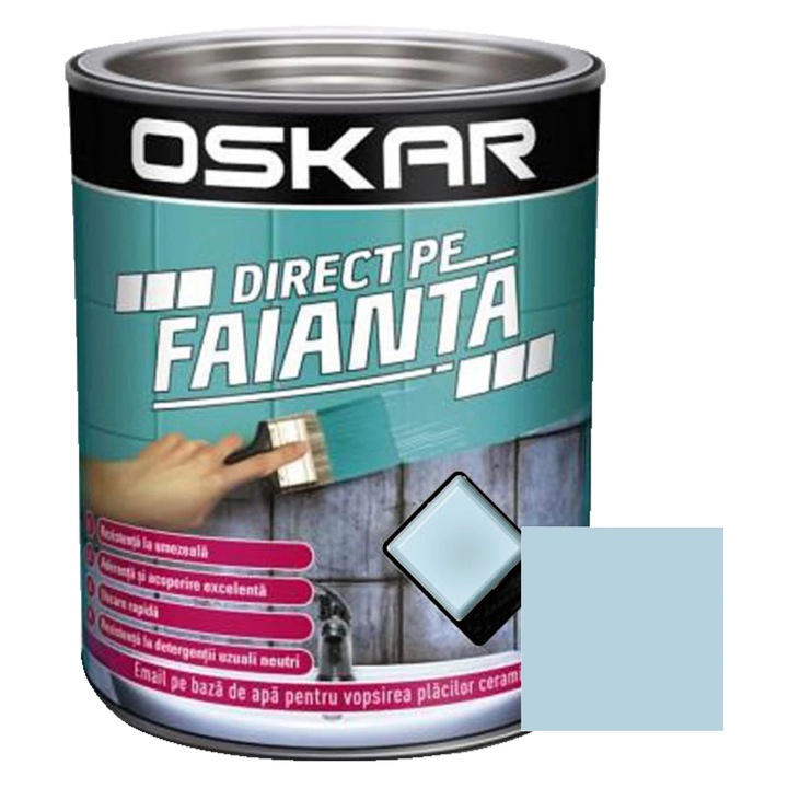 Oskar Direct csempefesték, beltéri, vízbázisú, topáz / kék, 0.6 L