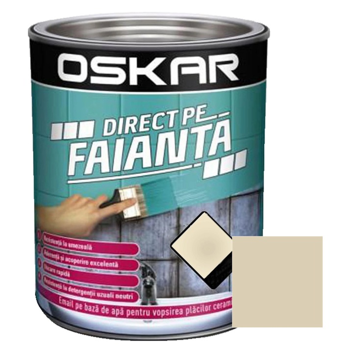 Oskar Direct csempefesték, beltéri, vízbázisú, korall / krém, 0,6 L