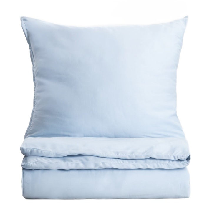 Ágyneműhuzat garnitúra AVELIA, szatén viszkóz keverék, kék, 140x200cm + 1*70x80cm