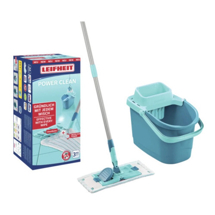 Set curatenie Leifheit Powerclean M, lungime mop 148cm, rezerva mop Ø33cm