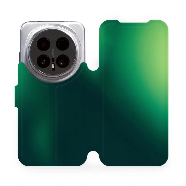 Husa flip Mobiwear pentru telefon mobil Honor Magic 8 Pro 5G, design elegant, suport, culoare verde, set 1 husa