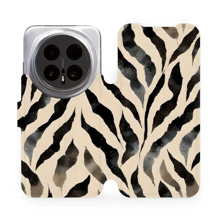 Husa flip Mobiwear pentru telefon Honor Magic 8 Pro 5G, design zebra, suport, multicolor