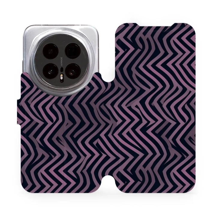 Husa flip Mobiwear pentru telefon Honor Magic 8 Pro 5G, violet, suport, inchidere magnetica