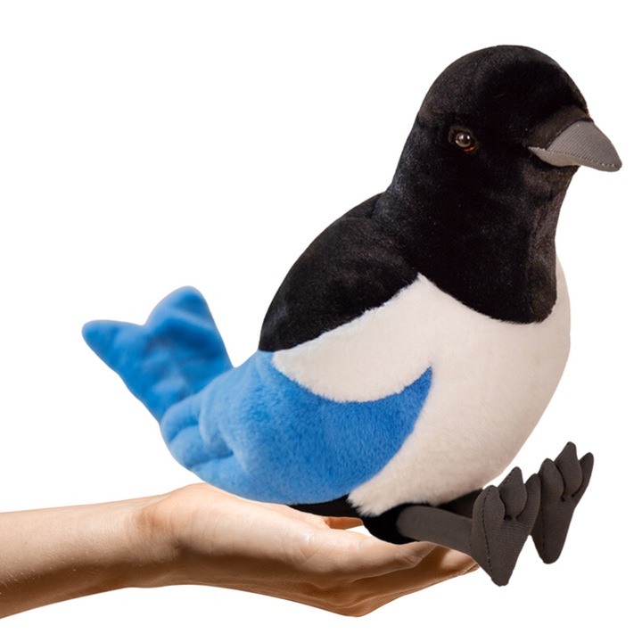Плюшена играчка, Обикновена сврака, 30см, синя, комплект за деца