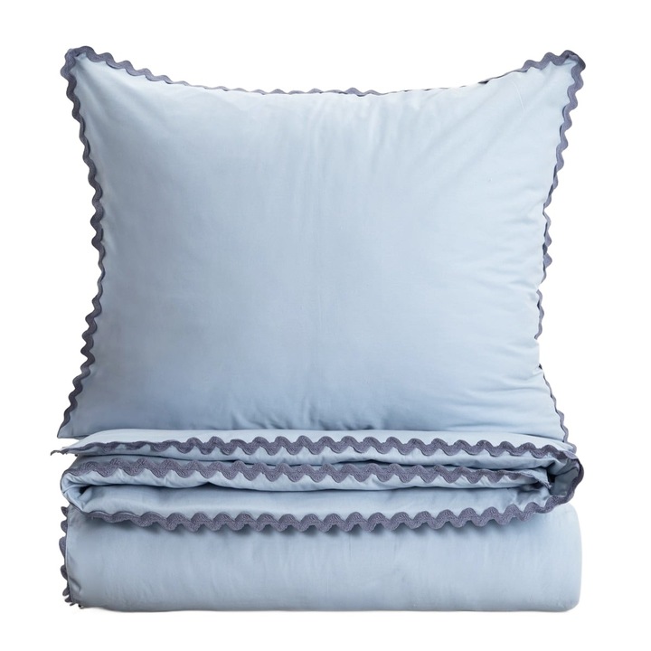 Vela ágynemű, HOMLA, 220x200 cm, 2 párna 70x80 cm, 100% pamut, kék