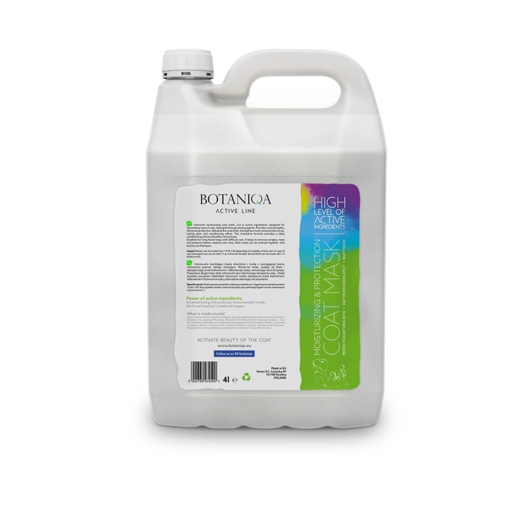 Sampon hidratant si protector Botaniqa, 4l, pentru caini cu blana lunga, usor de pieptanat, 1:5-1:20 diluare