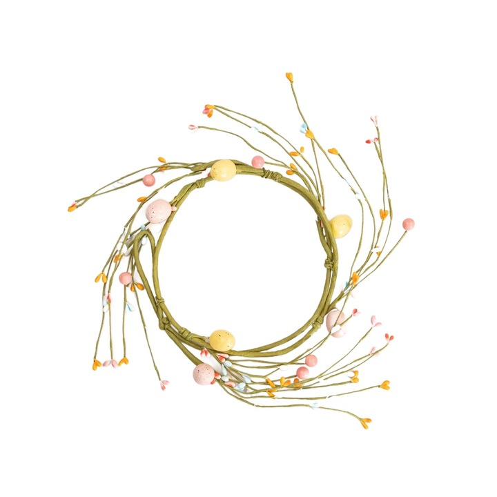 Coronita de Pasti TAZIA cu matisori si oua colorate 20 cm HOMLA