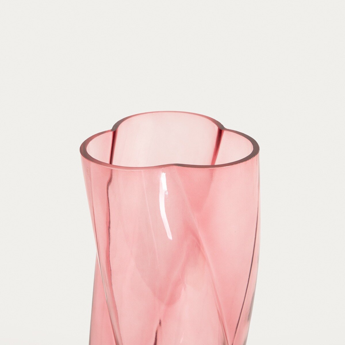 Raya Roz Vaza RAYA din sticla rasucita roz 10,5x10,5x26cm HOMLA - eMAG.ro