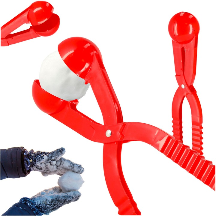 Aparat pentru facut bulgari de zapada, plastic, rosu, 37,5x7,5x7,5cm