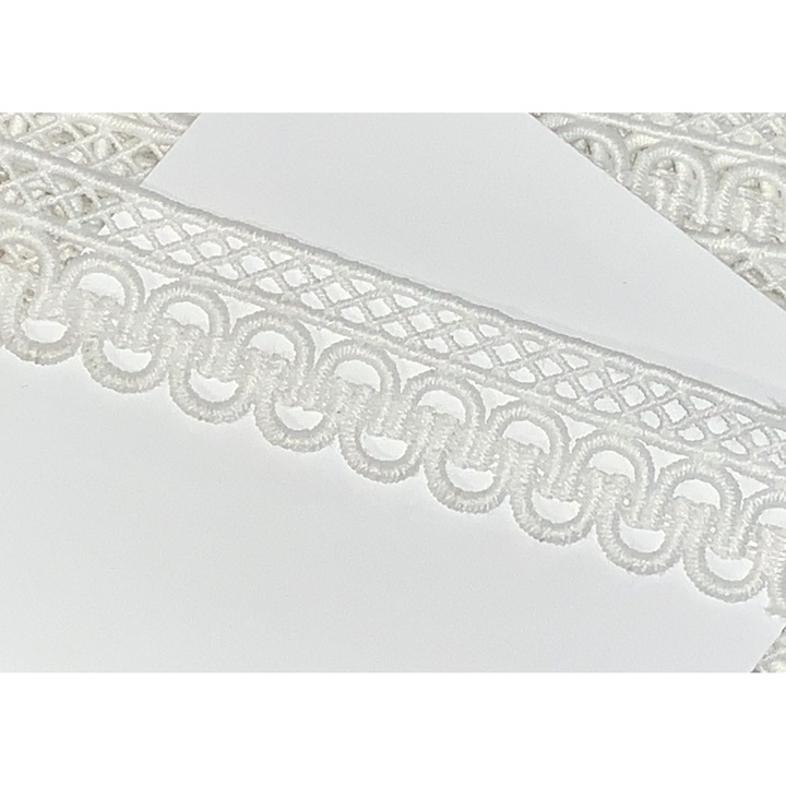 Dekoratív csipke, Kufer, 23mm, fehér, 1 méter