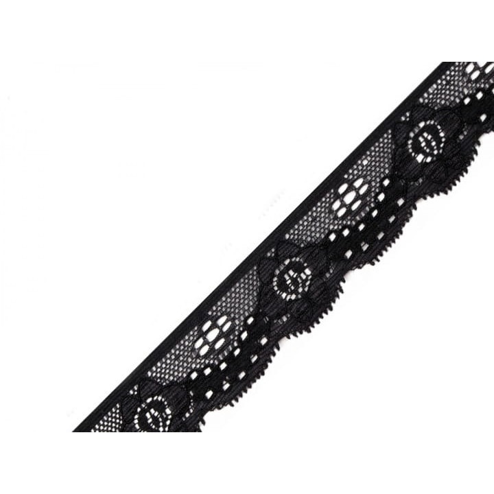 Dantela elastica, Kufer, 28mm, neagra