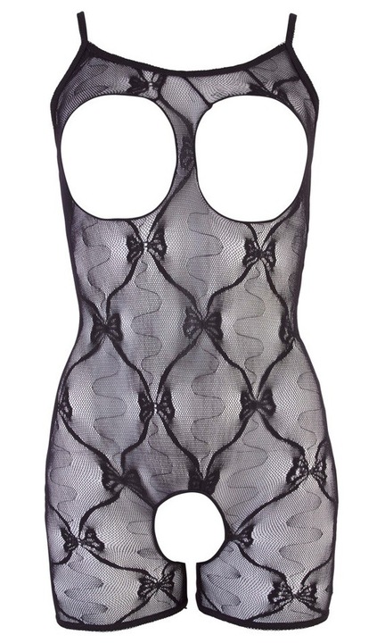 Salopeta sexy dantela dama, Mandy Mystery, neagra, cu decupaj, maneca lunga, S-M INTL