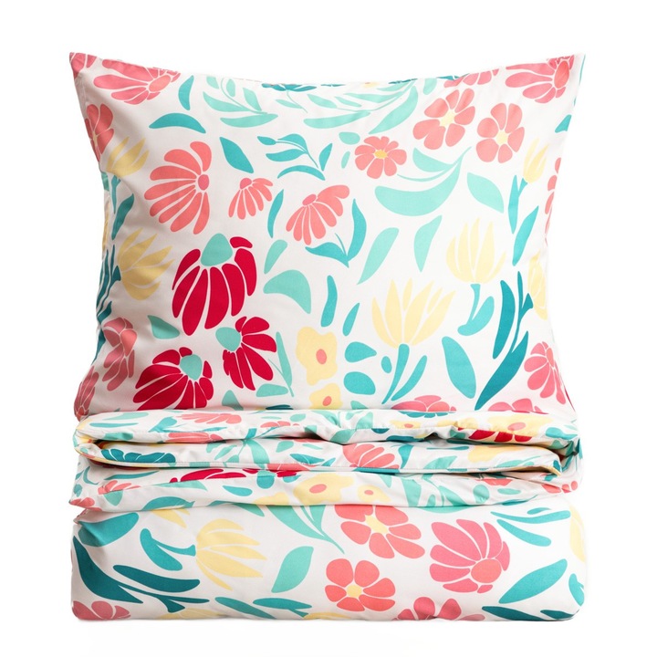 Lenjerie de pat CALEYA din microfibra cu flori 220x200 + 2*70x80 cm HOMLA