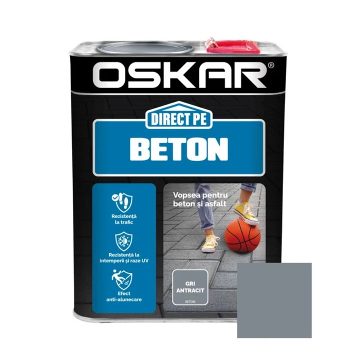Oskar közvetlenül betonra alkid festék, bel- / kültéri, antracitszürke, 2.5 L