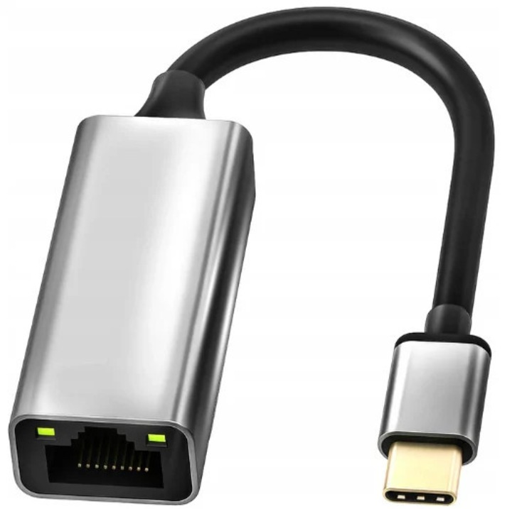 Adaptor cablu internet USB-C, viteza 1000Mbps, RJ45 Gigabit Ethernet, Dactylion®