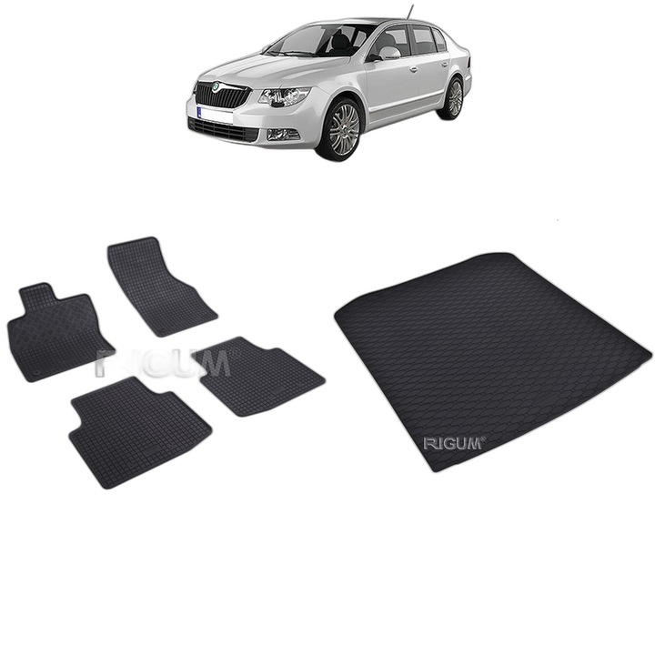 Set Covorase Auto Si Tavita Portbagaj SKODA SUPERB III din 05.2015 - 11.2023, caroserie sedan