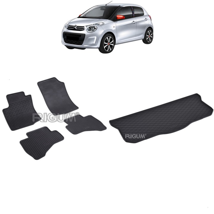 Set Covorase Auto Si Tavita Portbagaj CITROEN C1 II din 07.2014 - 11.2021, caroserie hatchback