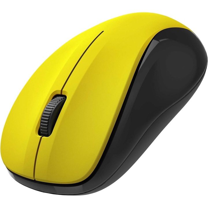Mouse Wireless Hama 3 Butoane 2.4GHz 1200dpi Optic Silent USB Galben