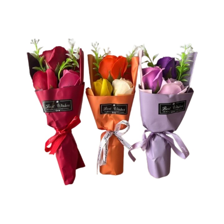 Set 3 Buchete Trandafiri, Cadou Martisor