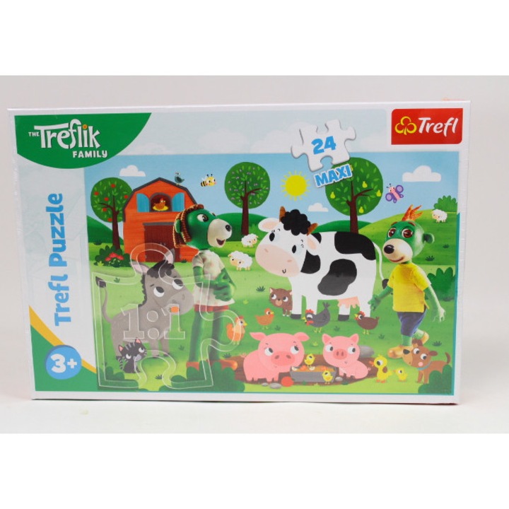 Puzzle Maxi 24 Treflikék a farmon, 600x400mm, ökológiai