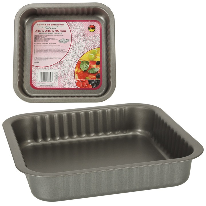 Tava de copt, Luka, 24x24cm, non-stick, gri, 267x267x60mm