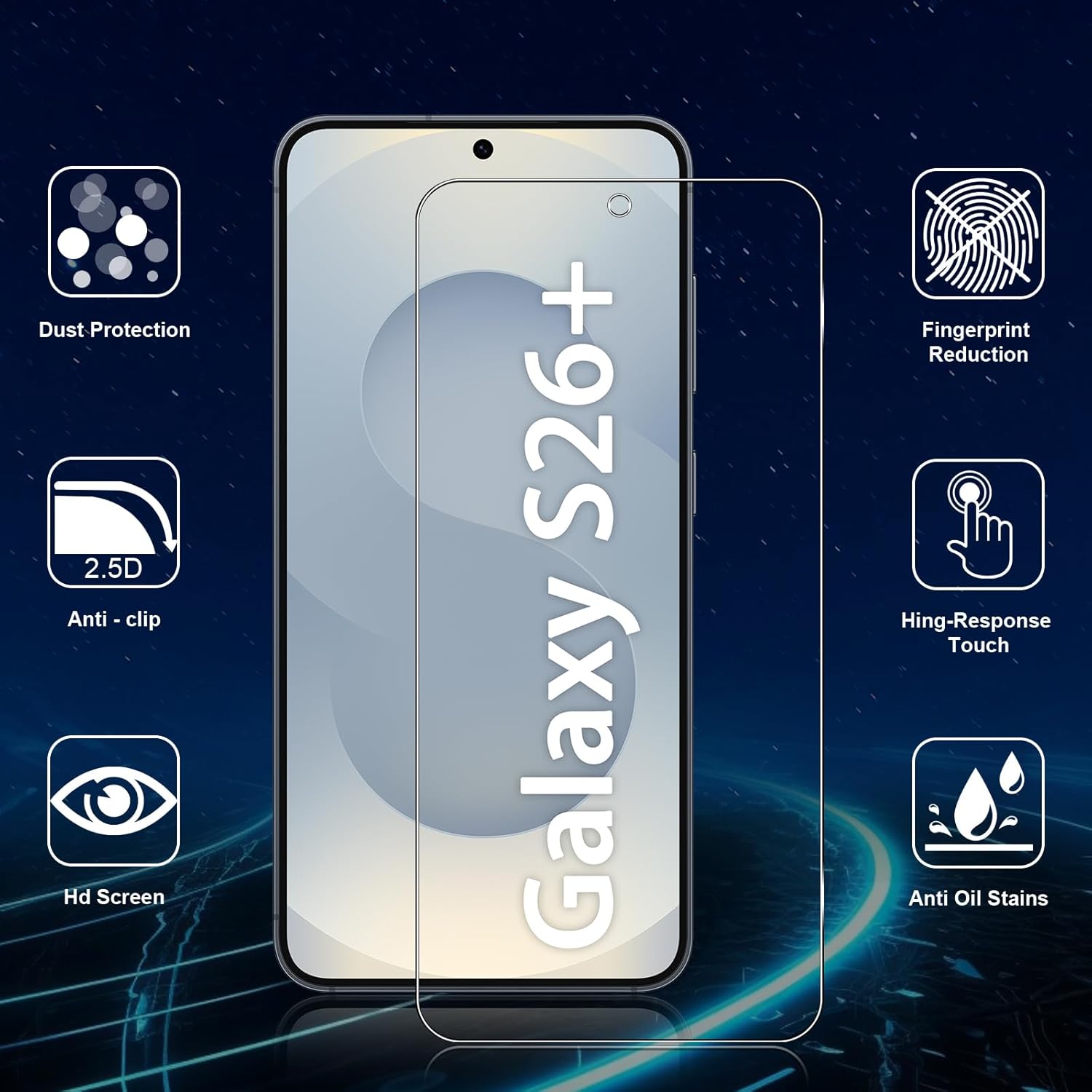 Folie sticla compatibila cu Samsung Galaxy S26 Plus - Contur negru ALC
