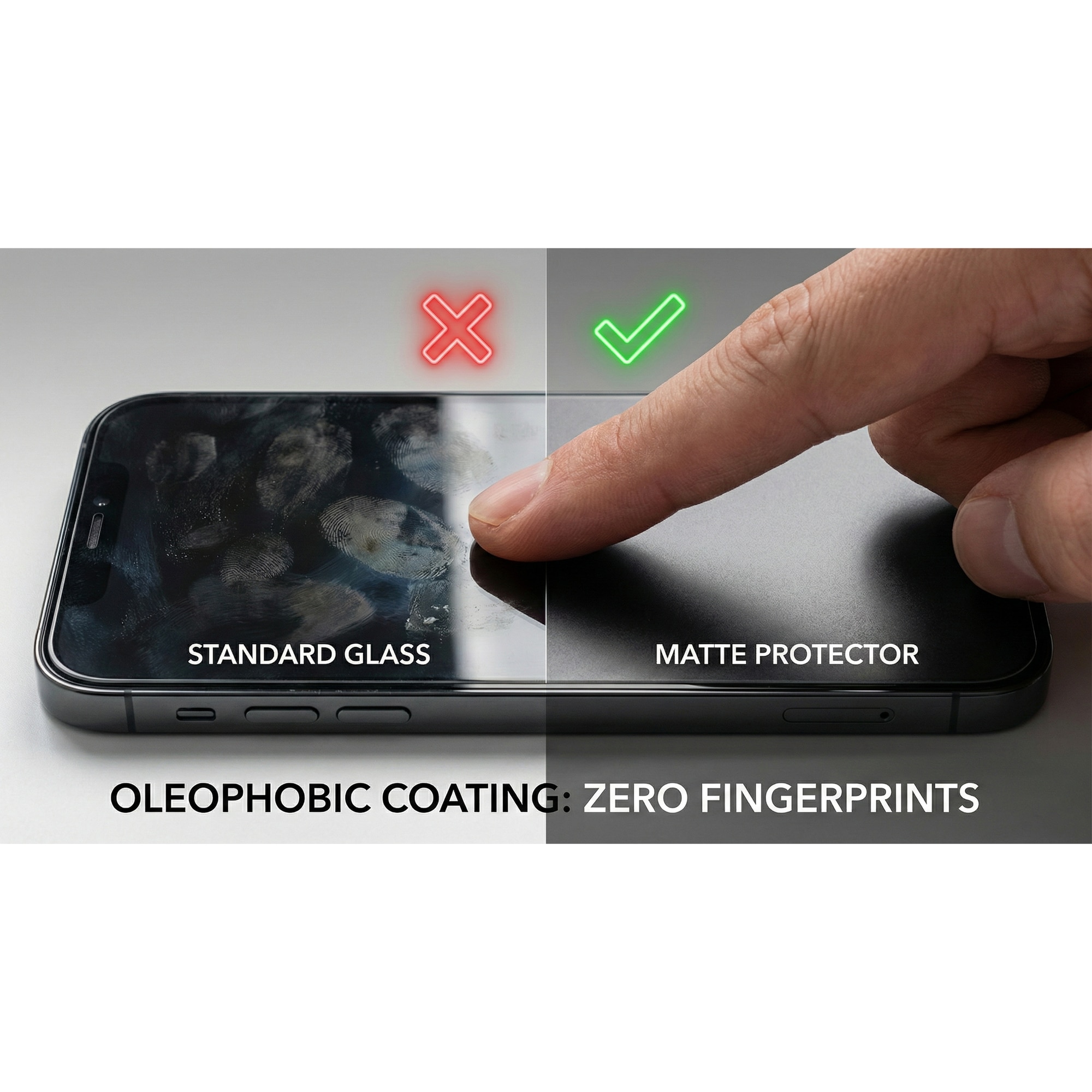 Folie de protectie din sticla securizata, HD, Mata, Transparenta, pentru smartphone-uri, kit de instalare inclus