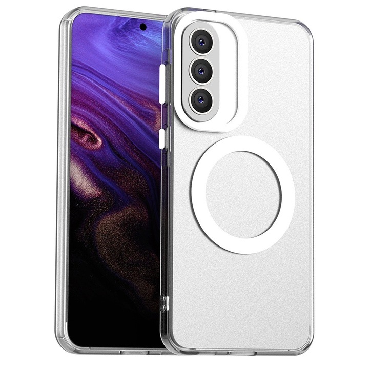 Husă telefon Samsung Galaxy A57, DaDen CandyCase MagSafe, Alb, Antisoc, Încărcare wireless