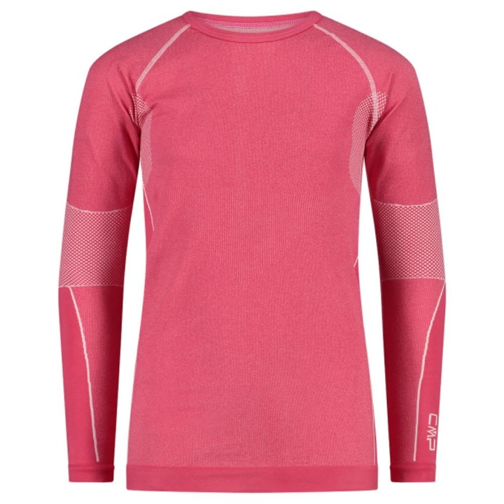 Bluza de corp copii CMP Seamless, roz, 128 cm, pentru iarnă, respirabilă
