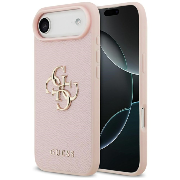 Husa pentru Apple iPhone 17 Air, din Piele Ecologica, Guess, Culoare Roz